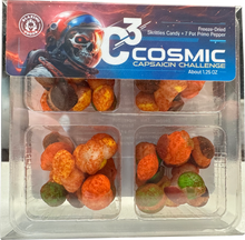 Load image into Gallery viewer, C3 Cosmic Capsaicin Challenge - Freeze Dried Skrittles + 7-Pot Primo pepper