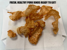 Load image into Gallery viewer, PORK RINDS - 10 servings - healthy snacking cooks in microwave, oven or air fryer
